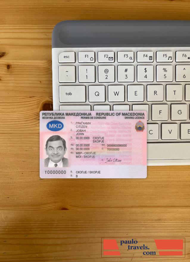 Macedonia driving license photolook front PSD template